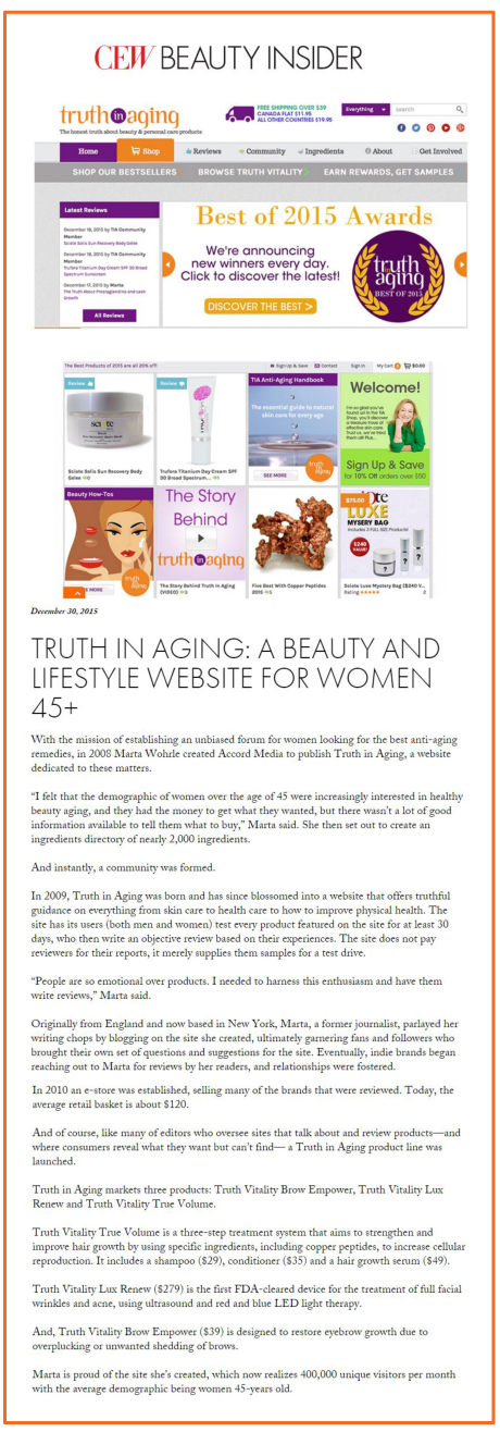 CEW beauty insider press clipping december 2015